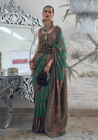 Picture of Taking Silk Dark Olive Green Saree