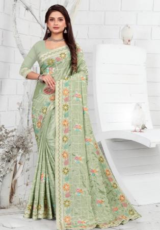 Picture of Amazing Crepe Dark Sea Green Saree