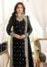 Picture of Stunning Georgette Black Straight Cut Salwar Kameez