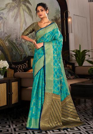 Picture of Fine Silk Light Sea Green Saree