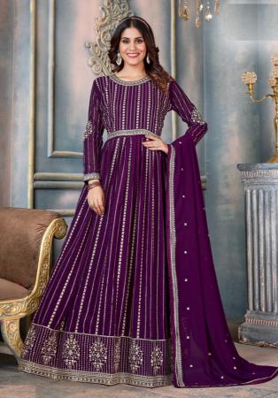 Picture of Radiant Georgette Purple Anarkali Salwar Kameez