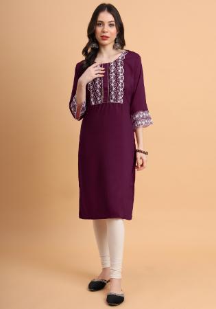 Picture of Pleasing Cotton & Silk Brown Kurtis And Tunic