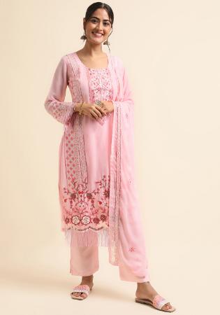 Picture of Georgette Misty Rose Straight Cut Salwar Kameez