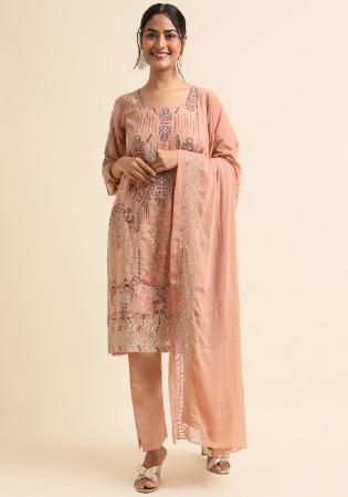 Picture of Radiant Georgette Wheat Straight Cut Salwar Kameez