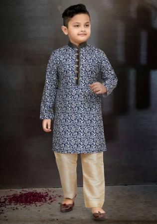 Picture of Gorgeous Cotton Dark Slate Grey Kids Kurta Pyjama