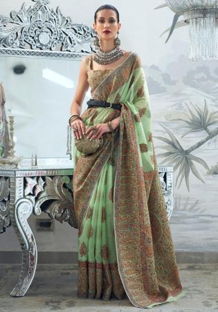 Picture of Sightly Silk Dark Khaki Saree