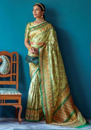 Picture of Statuesque Silk Dark Olive Green Saree