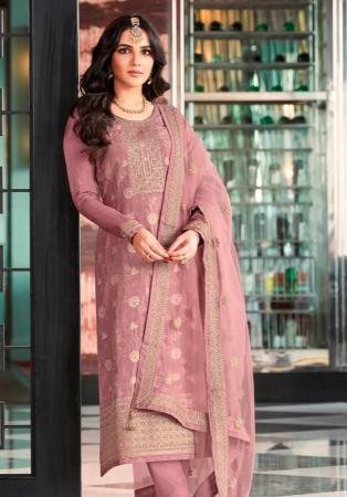 Picture of Georgette Burly Wood Straight Cut Salwar Kameez