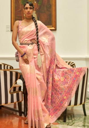 Picture of Lovely Silk Dark Salmon Saree