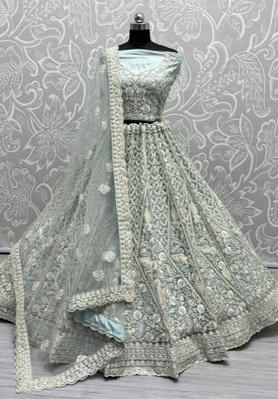 Picture of Superb Net Powder Blue Lehenga Choli