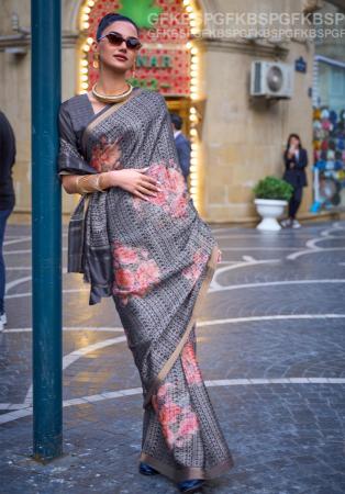 Picture of Admirable Chiffon Slate Grey Saree