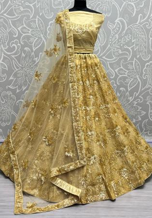 Picture of Radiant Net Dark Khaki Lehenga Choli