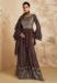 Picture of Wonderful Chiffon Brown Straight Cut Salwar Kameez