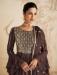 Picture of Wonderful Chiffon Brown Straight Cut Salwar Kameez