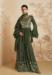 Picture of Chiffon Dark Olive Green Straight Cut Salwar Kameez