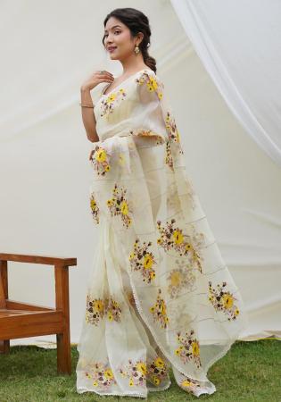 Picture of Gorgeous Organza Off White Saree