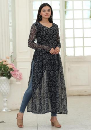 Picture of Magnificent Georgette Black Kurtis & Tunic