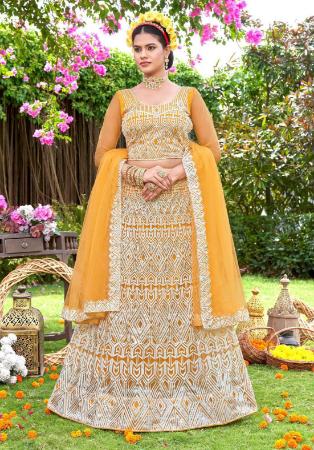 Picture of Admirable Net Sandy Brown Lehenga Choli