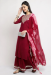 Picture of Beautiful Cotton Maroon Readymade Salwar Kameez