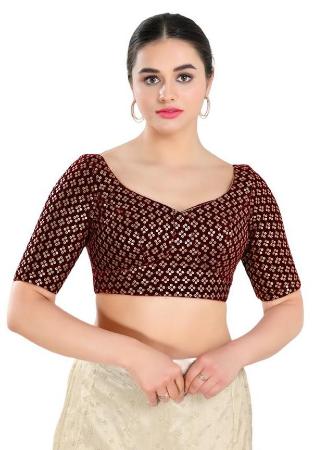 Picture of Nice Chiffon Maroon Designer Blouse