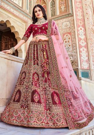 Picture of Beauteous Chiffon Maroon Lehenga Choli