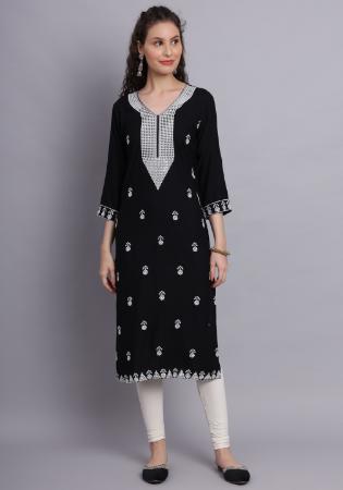 Picture of Ideal Rayon Black Kurtis & Tunic