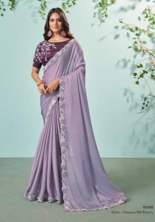 Picture of Excellent Crepe & Silk Light Slate Grey Saree