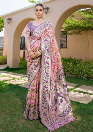 Picture of Admirable Silk Pale Violet Red Saree