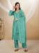 Picture of Resplendent Net Cadet Blue Straight Cut Salwar Kameez