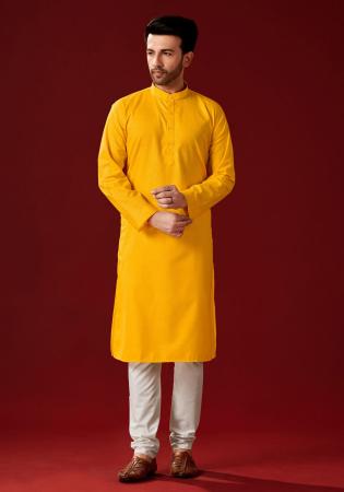 Picture of Ravishing Cotton Dark Golden Rod Kurtas