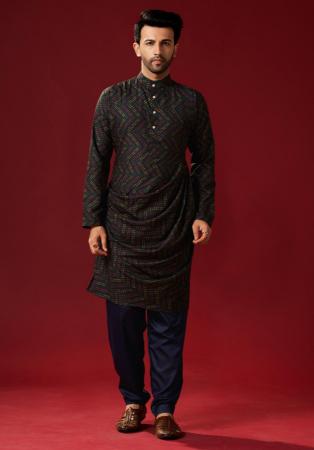 Picture of Grand Cotton Black Kurtas