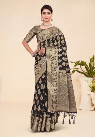 Picture of Charming Chiffon Black Saree