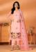 Picture of Stunning Silk Peach Puff Straight Cut Salwar Kameez