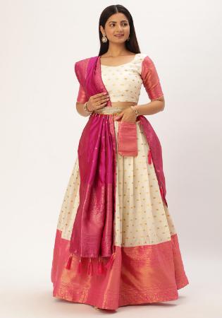 Picture of Grand Silk Pale Golden Rod Lehenga Choli