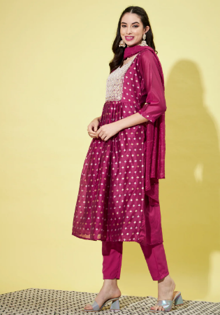 Picture of Fine Chiffon Dark Orchid Readymade Salwar Kameez