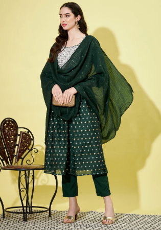 Picture of Shapely Chiffon Sea Green Readymade Salwar Kameez