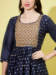 Picture of Superb Chiffon Navy Blue Readymade Salwar Kameez