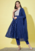 Picture of Chiffon Midnight Blue Readymade Salwar Kameez