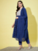 Picture of Chiffon Midnight Blue Readymade Salwar Kameez