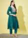 Picture of Charming Chiffon Teal Readymade Salwar Kameez