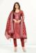 Picture of Shapely Silk Dark Red Straight Cut Salwar Kameez