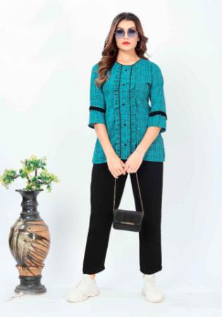 Picture of Taking Cotton Light Sea Green Kurtis & Tunic