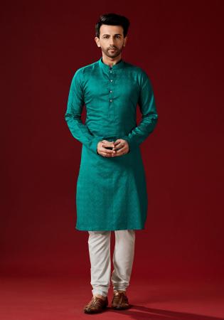 Picture of Grand Cotton Teal Kurtas