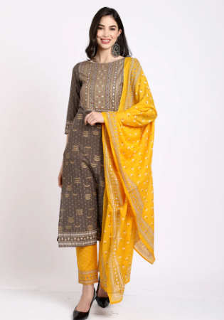 Picture of Wonderful Cotton Dim Gray Readymade Salwar Kameez