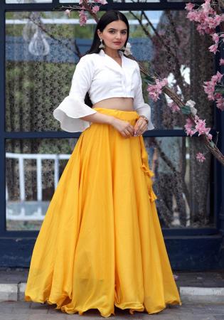 Picture of Taking Chiffon Orange Readymade Lehenga Choli