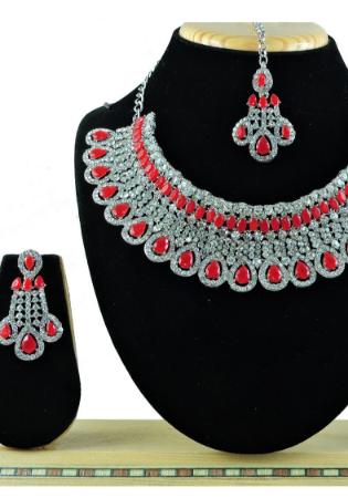 Picture of Enticing Fire Brick Necklace Set