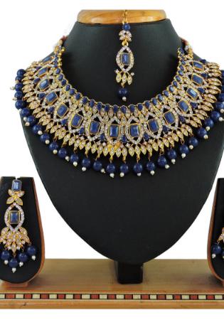 Picture of Statuesque Navy Blue Necklace Set