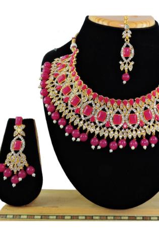 Picture of Graceful Pink Necklace Set