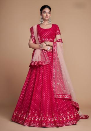 Picture of Nice Georgette Deep Pink Lehenga Choli