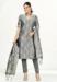 Picture of Alluring Silk Dark Grey Straight Cut Salwar Kameez